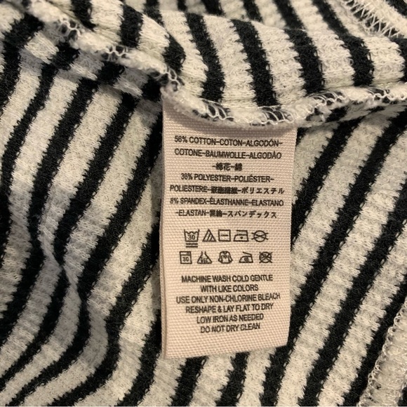 Free People sz S All Tied Up Layered Skirt Cream Black Striped Stretch Knit - Picture 7 of 8